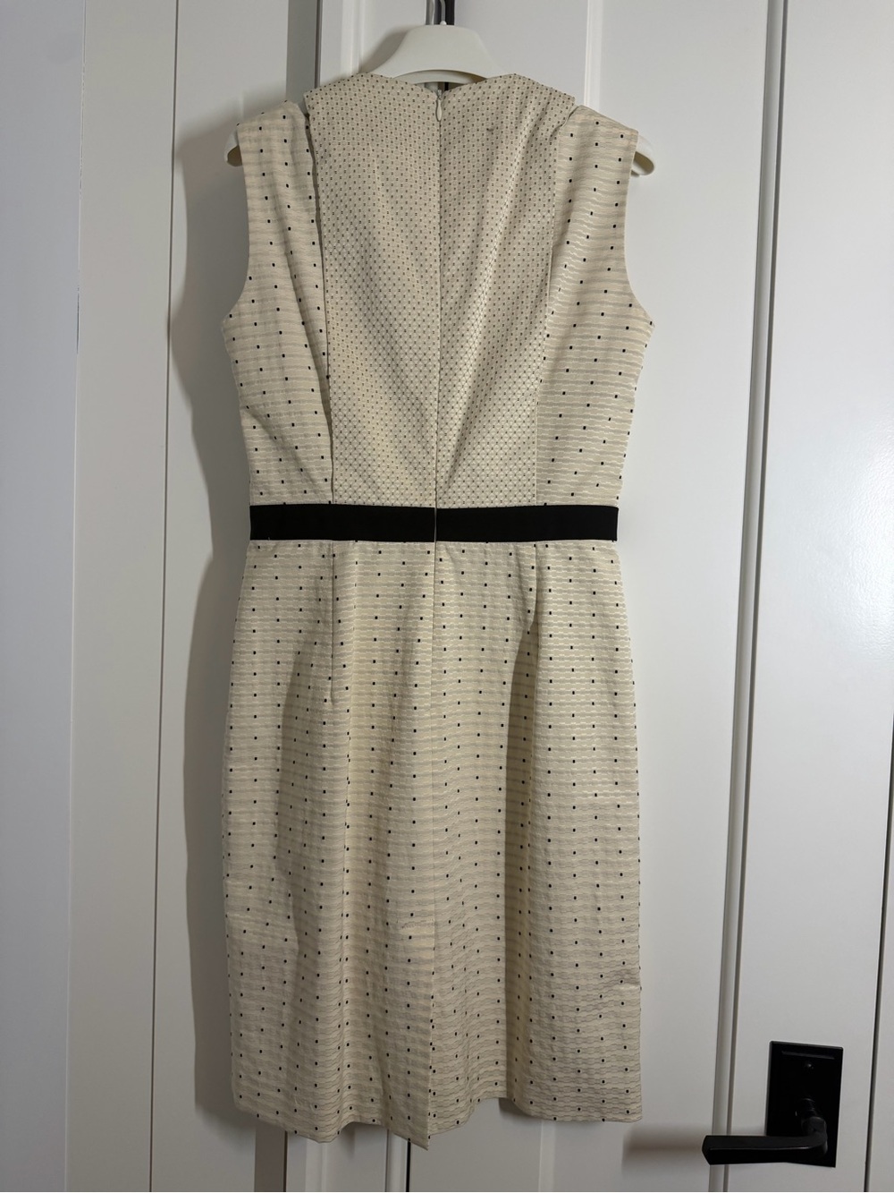 Piazza Sempione Ivory Dress with Black Waistband